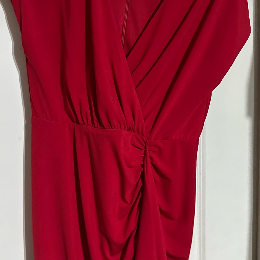 Badgley Mischka Vibrant Red Midi Dress